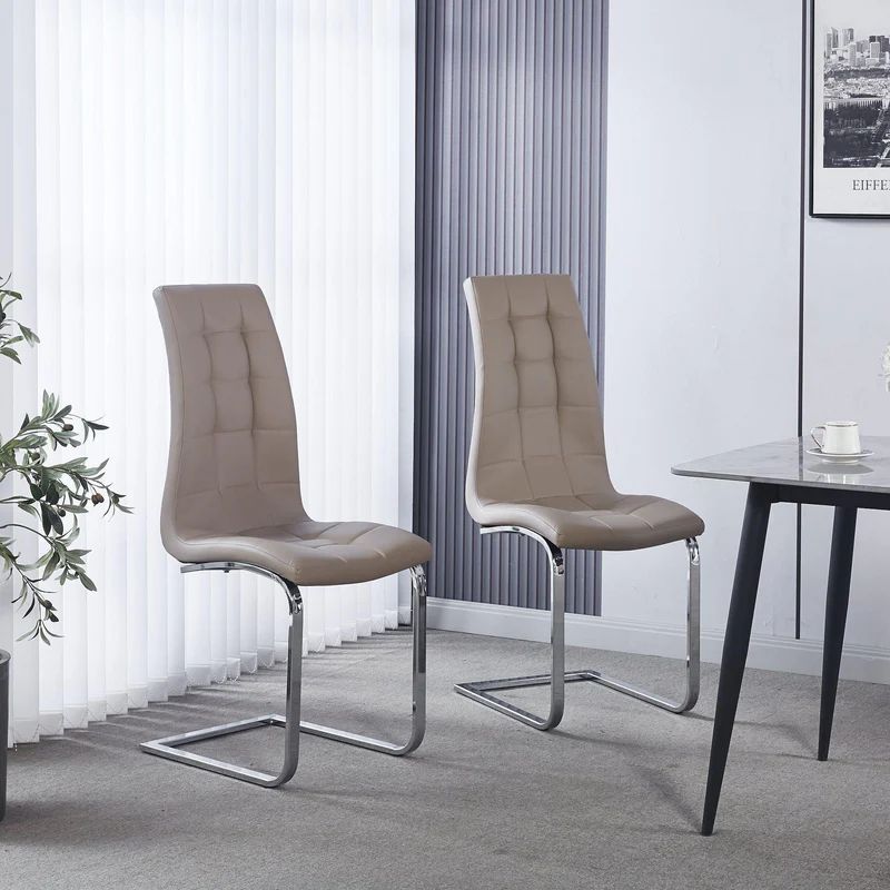 Padua Faux Leather Dining Chair with Chrome Cantilever Base