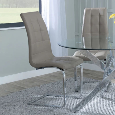 Padua Faux Leather Dining Chair with Chrome Cantilever Base