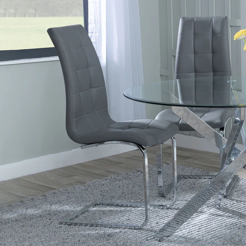 Padua Faux Leather Dining Chair with Chrome Cantilever Base