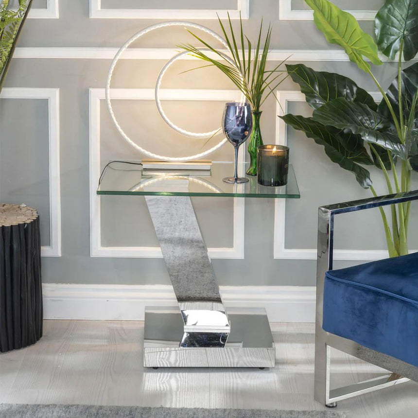 Parma Glass Top Side Table