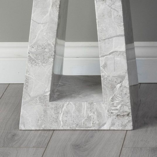 Pisa Marble Square Side Table with Pedestal Base