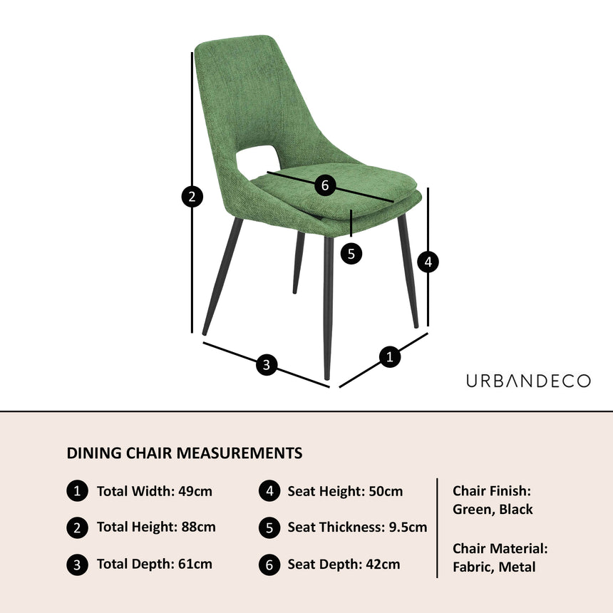 Stansbury Fabric Dining Chair with Black Legs