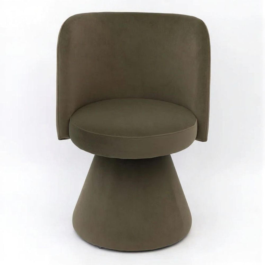Pimlico Dining Chair - Swivel Tub - Moss Green Fabric