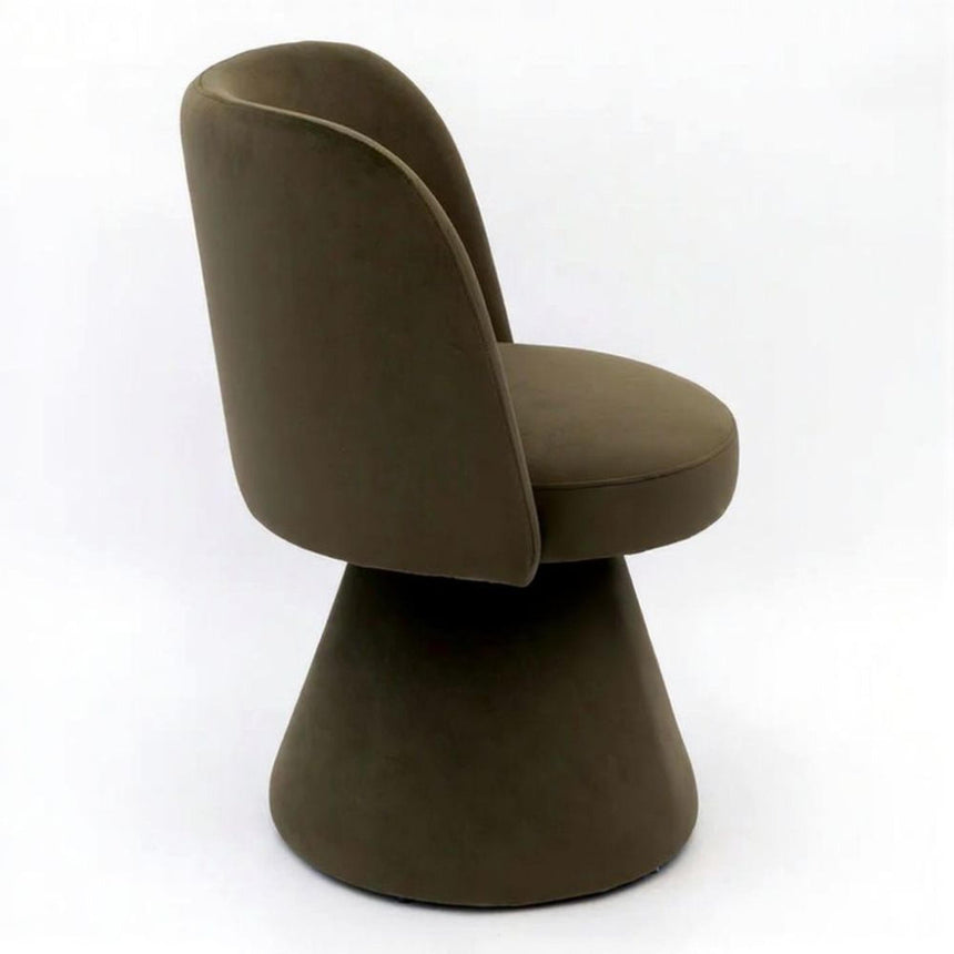Pimlico Dining Chair - Swivel Tub - Moss Green Fabric