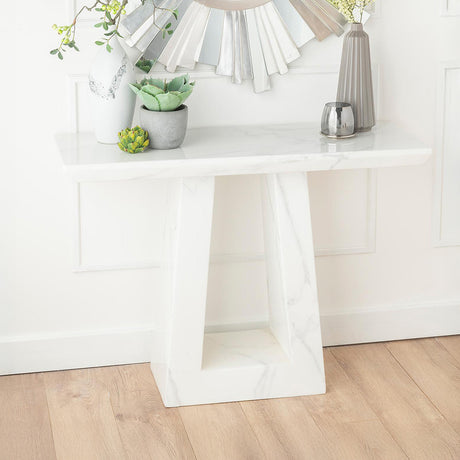 Pisa Marble Console Table with Pedestal Base