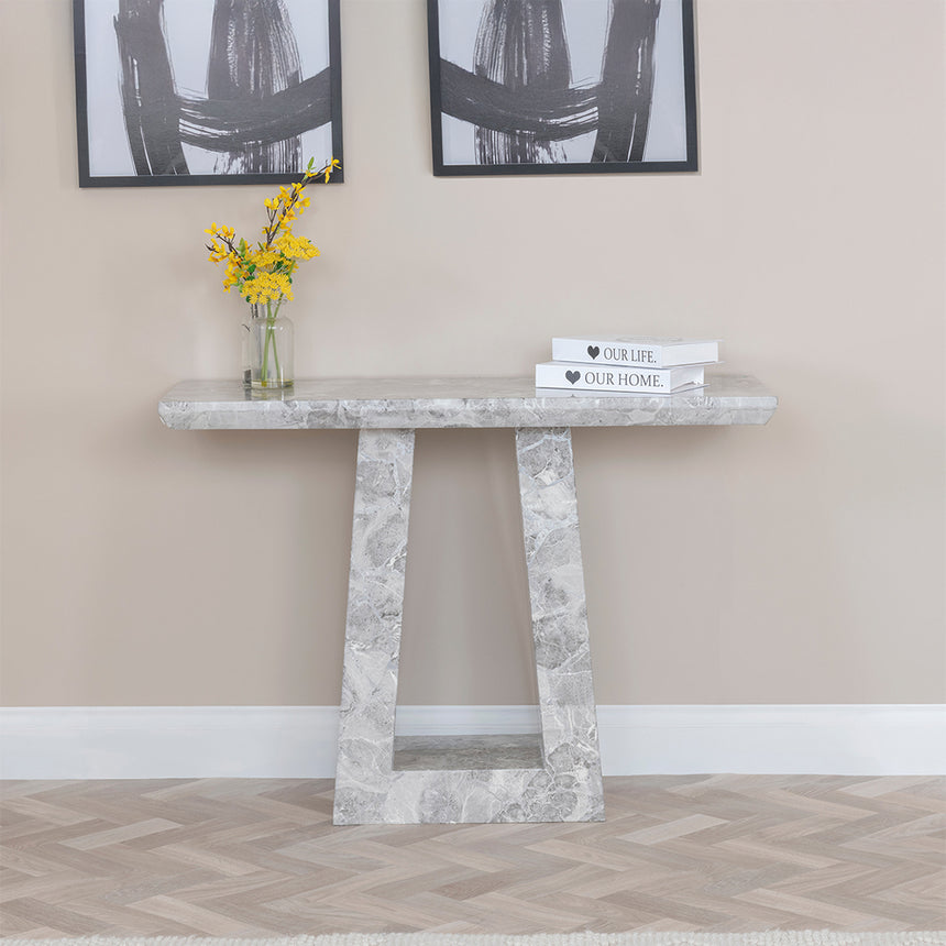 Pisa White Marble Console Table