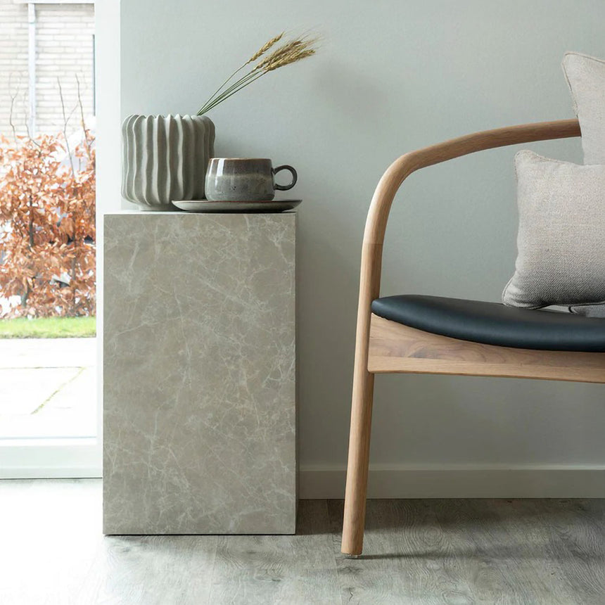 Prague Beige MarbleTall Side Table