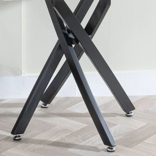Ashley Glass Square Side Table with Black Metal Legs