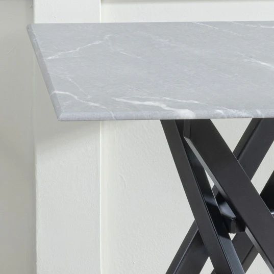 Ashley Glass Square Side Table with Black Metal Legs