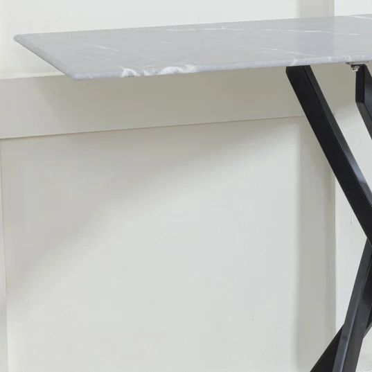 Ashley  Glass Console Table with Black Metal Legs
