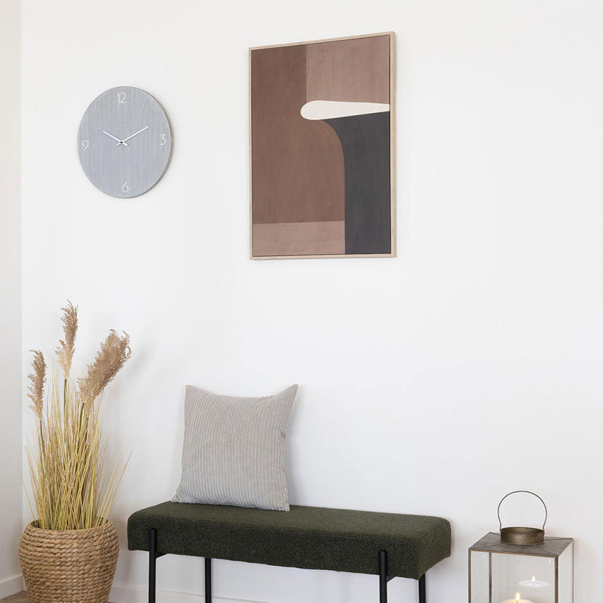 Ravenna Wall Clock - Round - Light Grey Wood