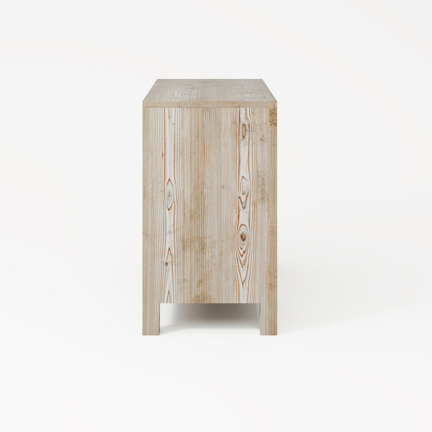 Cambridge Wood Whitewash 2 Door Small Sideboard - 95cm