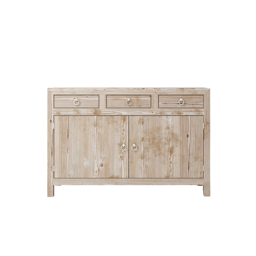 Cambridge Wood Whitewash 2 Door Medium Sideboard - 135cm