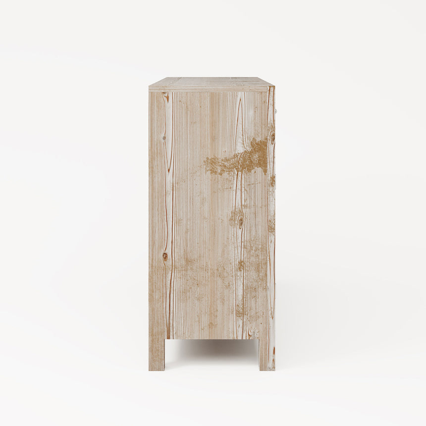 Cambridge Wood Whitewash 2 Door Medium Sideboard - 135cm