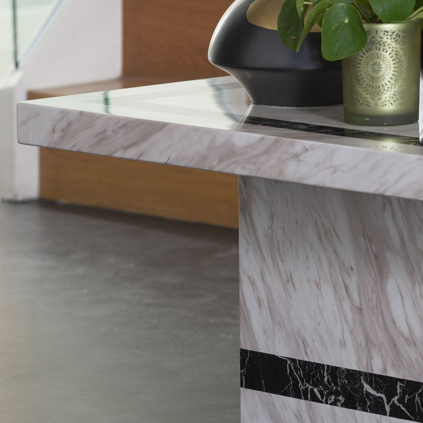 Lima Cream Marble Coffee Table with Pedestal Base