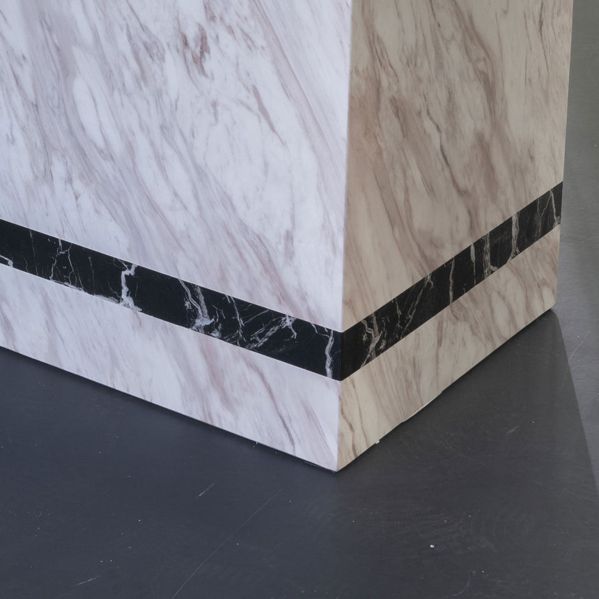 Lima 6 Seater Cream Marble Dining Table with Pedestal Base - Sizes Available