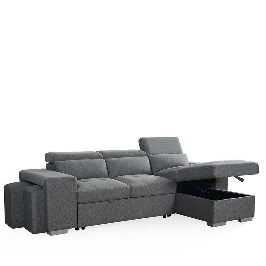 Ronan Grey Fabric Pull Out Universal Corner Sofabed