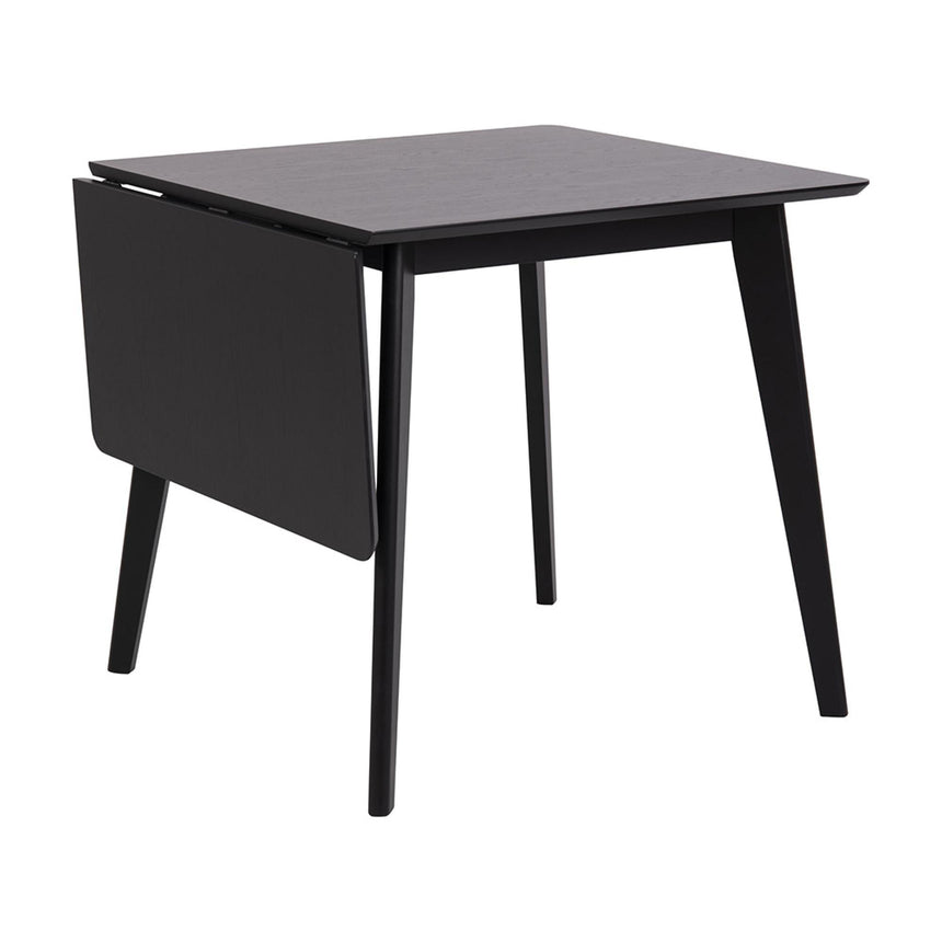 Roxby Drop Leaf Dining Table - 2-4 Seater - 80cm-120cm - Black