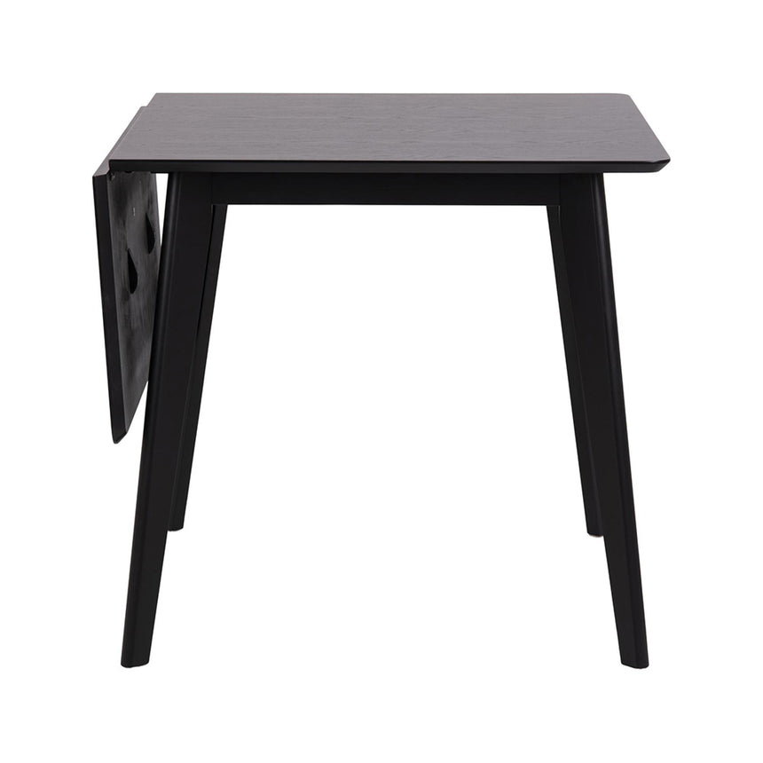 Roxby Drop Leaf Dining Table - 2-4 Seater - 80cm-120cm - Black