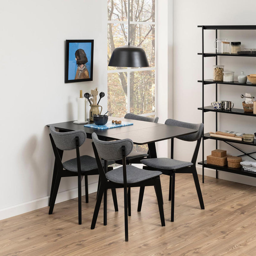 Roxby Drop Leaf Dining Table - 2-4 Seater - 80cm-120cm - Black