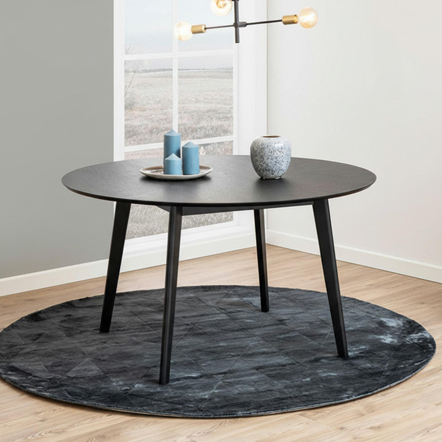 Roxby Round Dining Table - 6 Seater - 140cm - Black