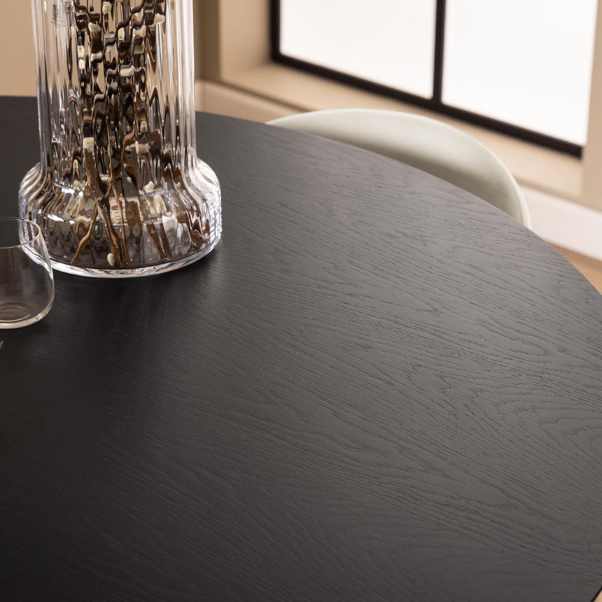 Roxby Round Dining Table - 6 Seater - 140cm - Black