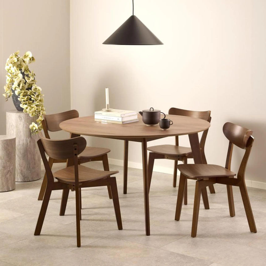 Roxby Round Dining Table - 4 Seater - 120cm - Walnut