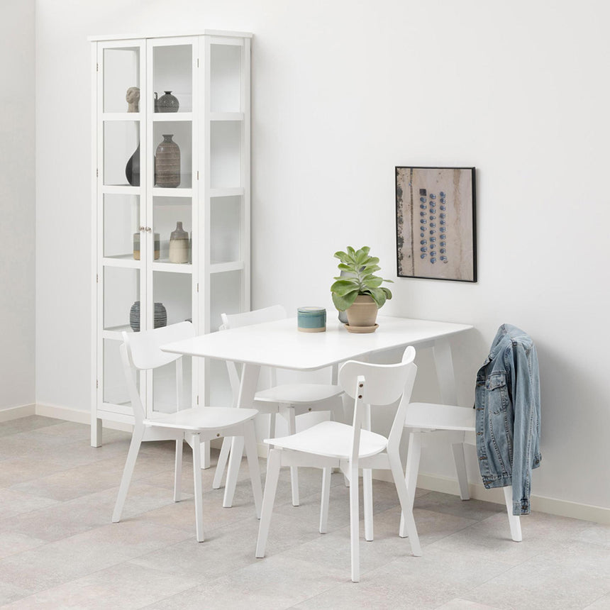 Roxby Drop Leaf Dining Table - 2-4 Seater - 80cm-120cm - White