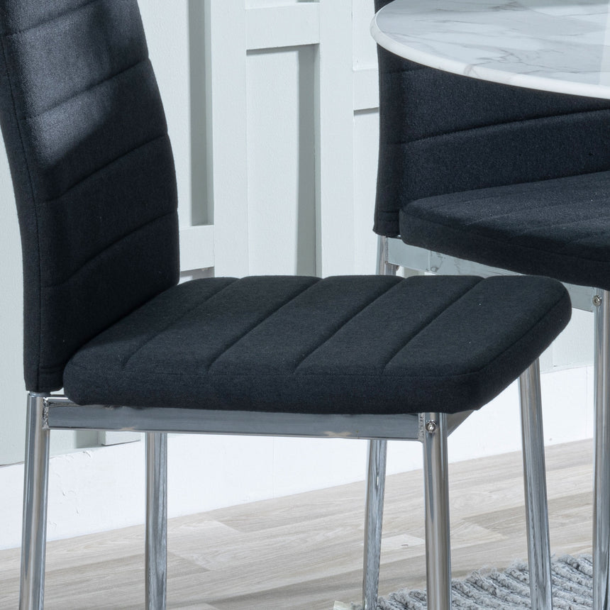 Rovigo Fabric Dining Chair with Chrome Legs