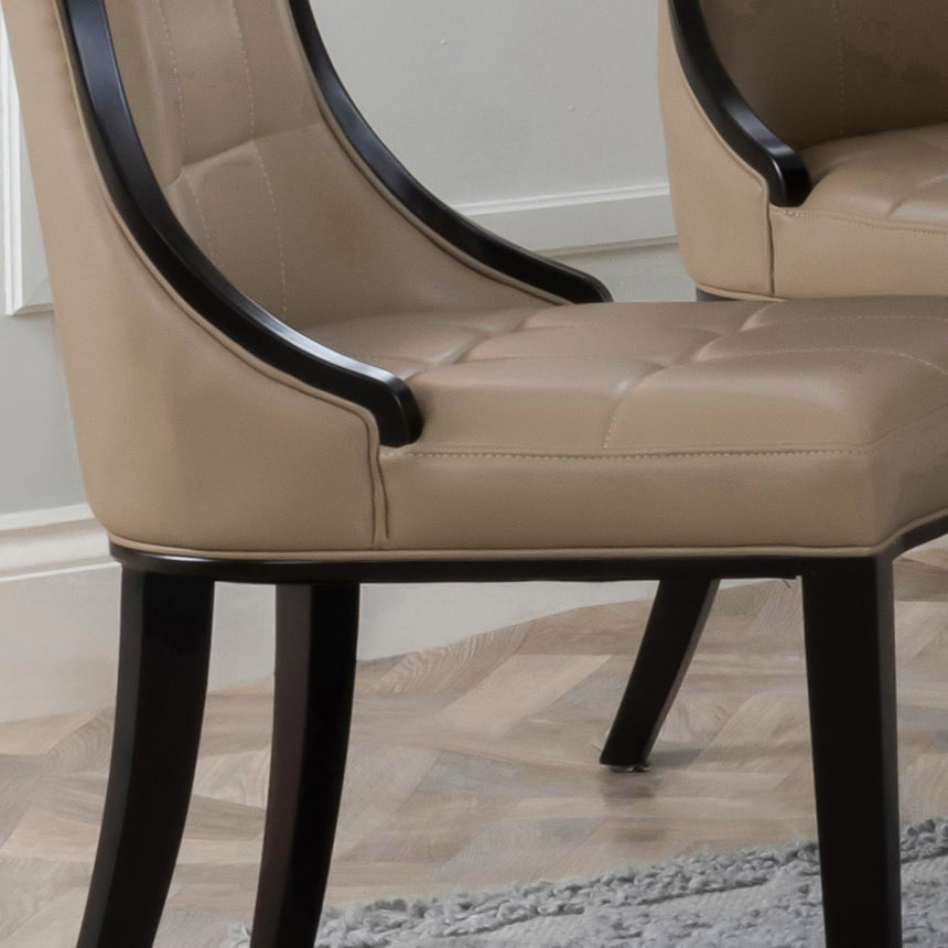 Sandia Leather Dining Chair with Brown Legs