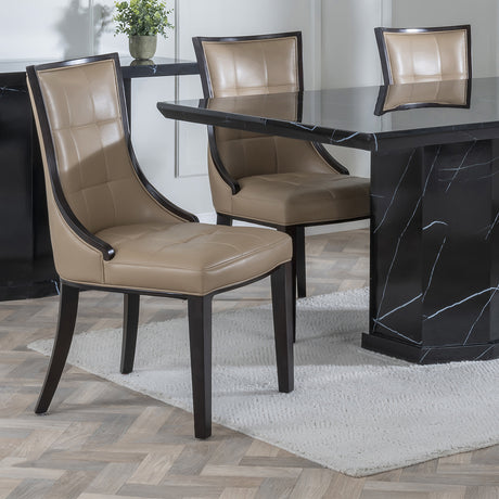 Sandia Leather Dining Chair with Brown Legs