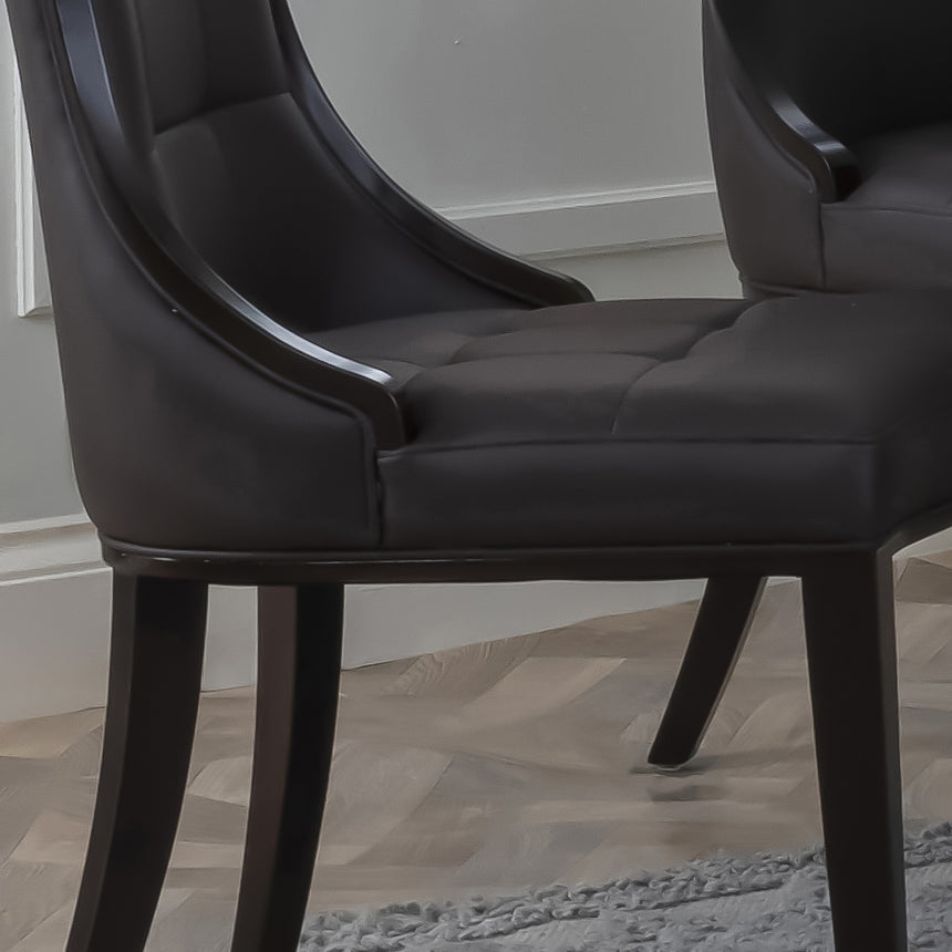 Sandia Leather Dining Chair with Brown Legs