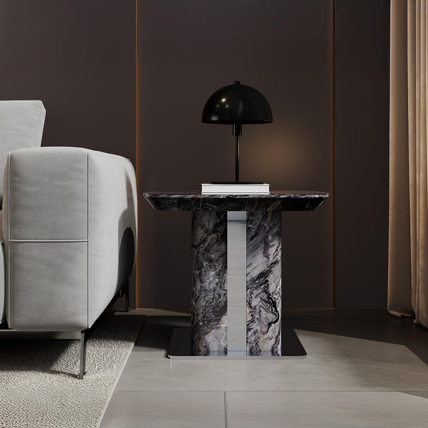 Saronno Side Table - Square - Grey Marble