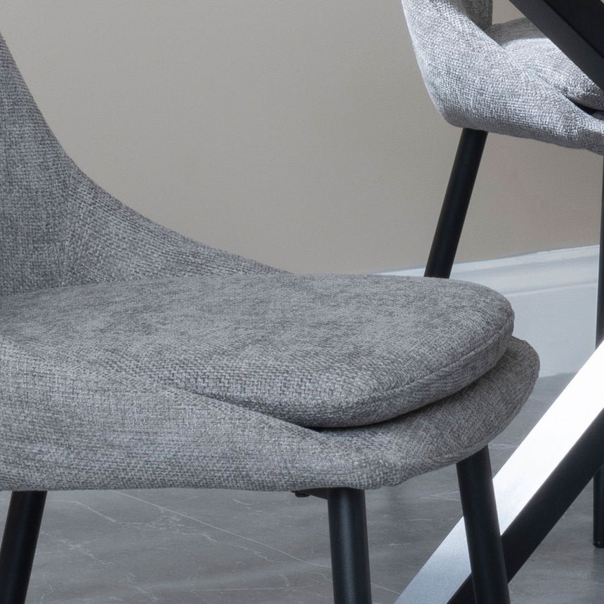 Stansbury Fabric Dining Chair with Black Legs