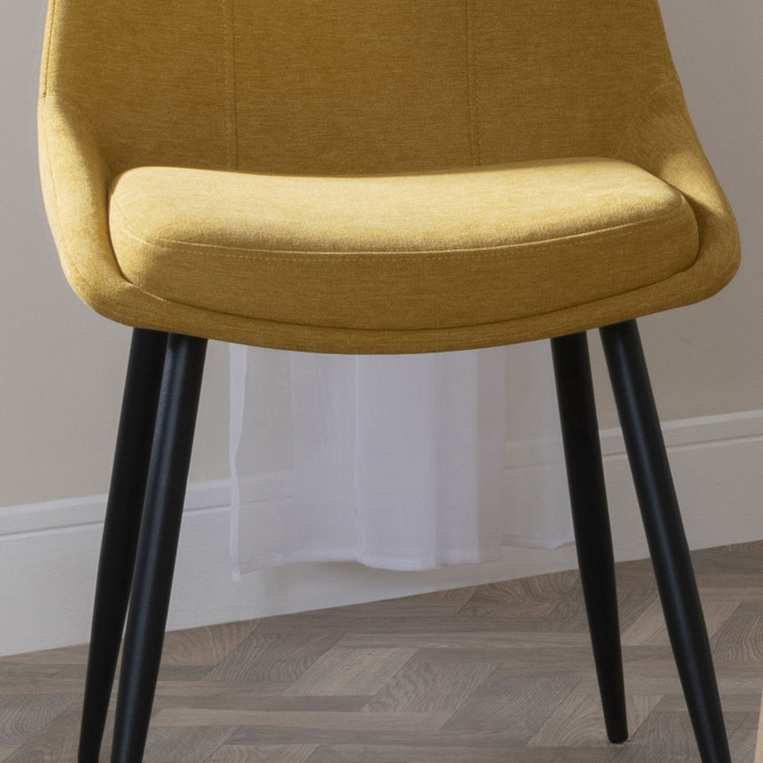Rovereto Fabric Dining Chair with Black Legs