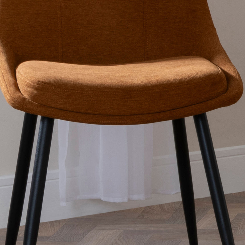 Rovereto Fabric Dining Chair with Black Legs