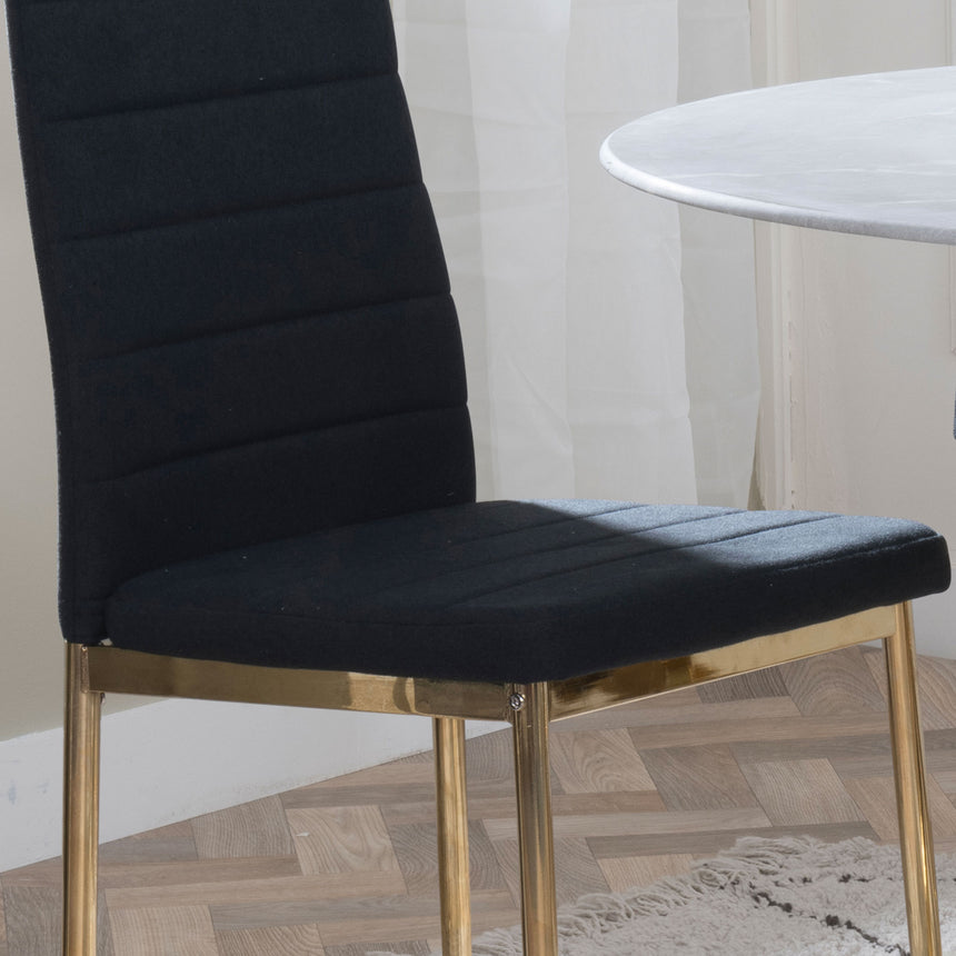 Rovigo Fabric Dining Chair with Gold Legs