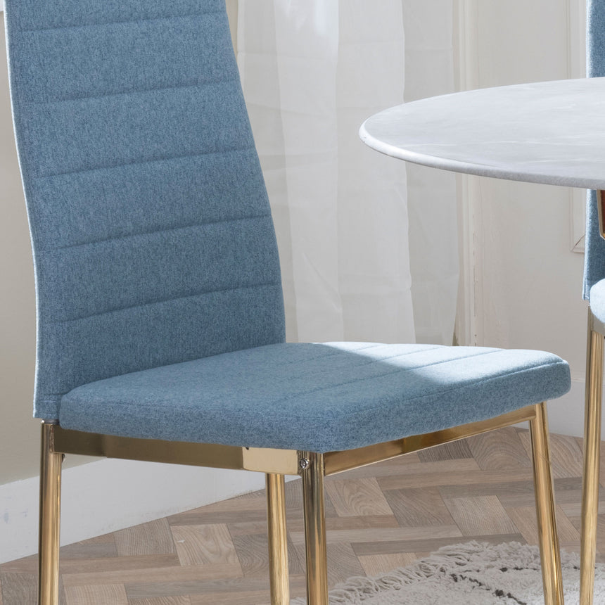 Rovigo Fabric Dining Chair with Gold Legs