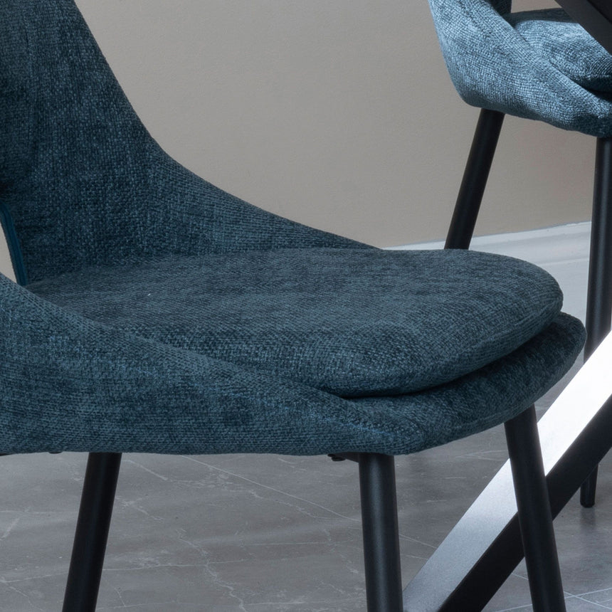 Stansbury Fabric Dining Chair with Black Legs