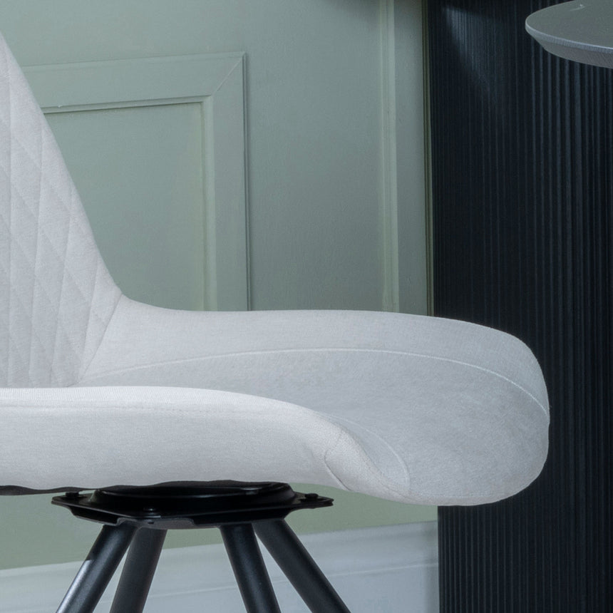 Messina Fabric Swivel Dining Chair with Black Legs