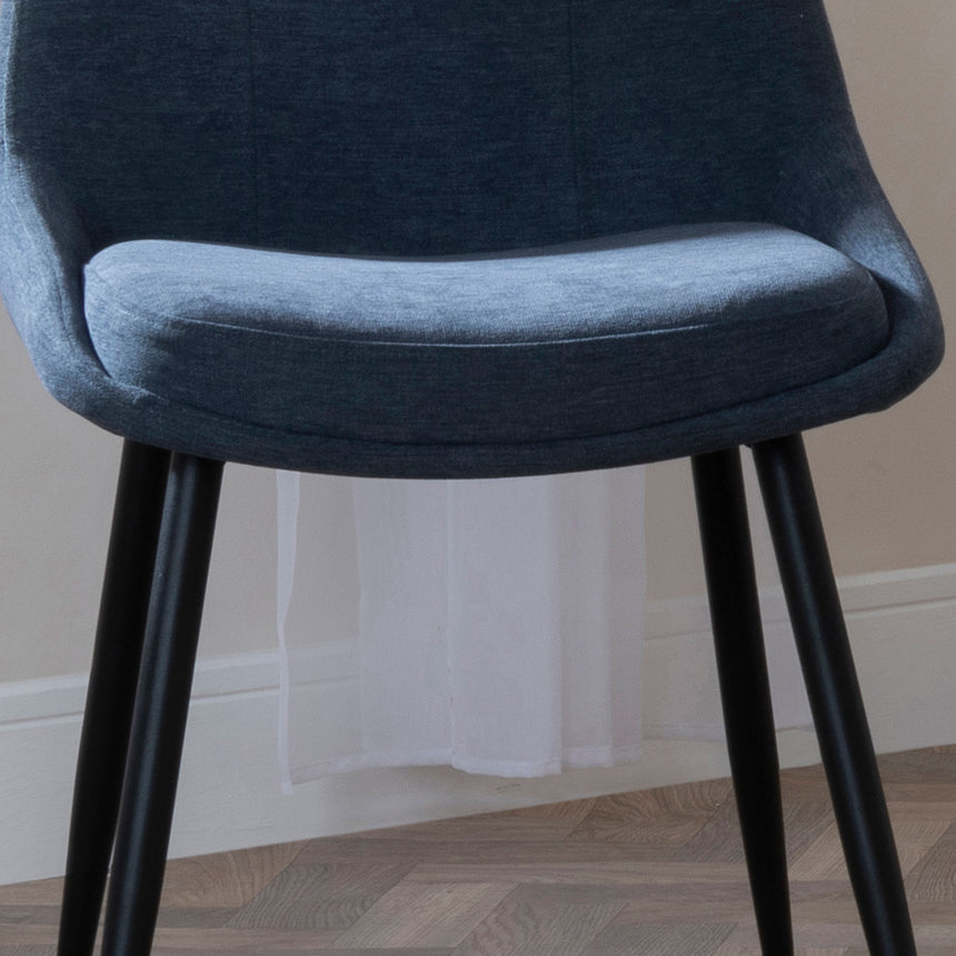 Rovereto Fabric Dining Chair with Black Legs