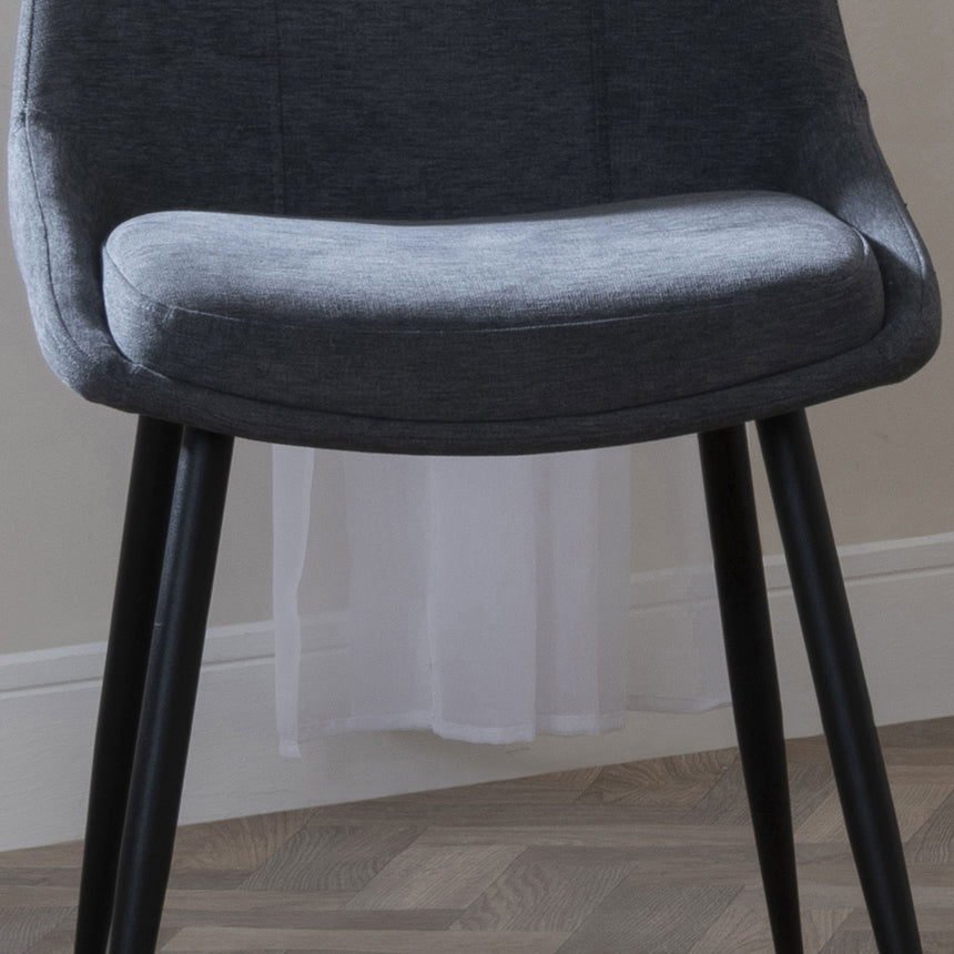 Rovereto Fabric Dining Chair with Black Legs