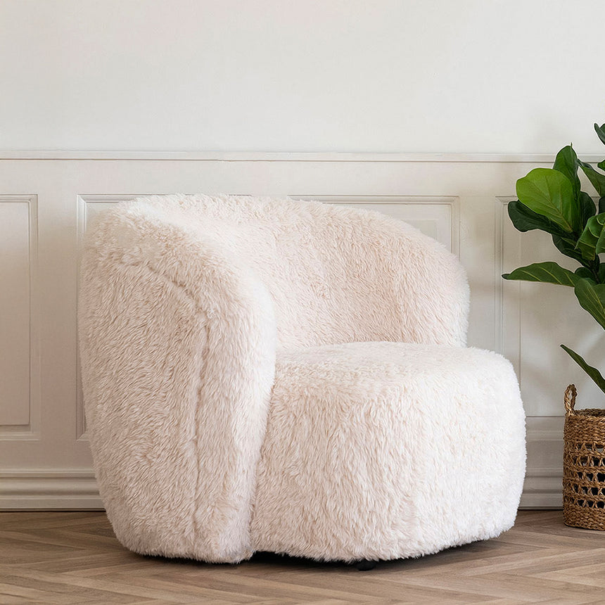 Setubal Off White Fabric Lounge Chair