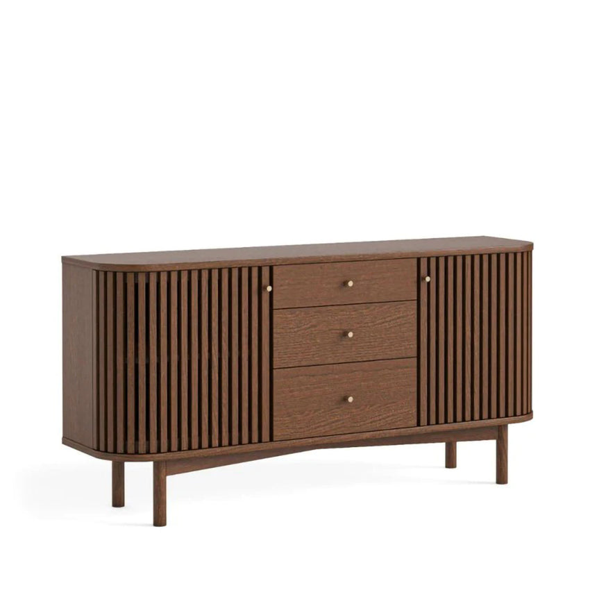 Soho Dark Oak 2 Door Slatted Sideboard - 140cm