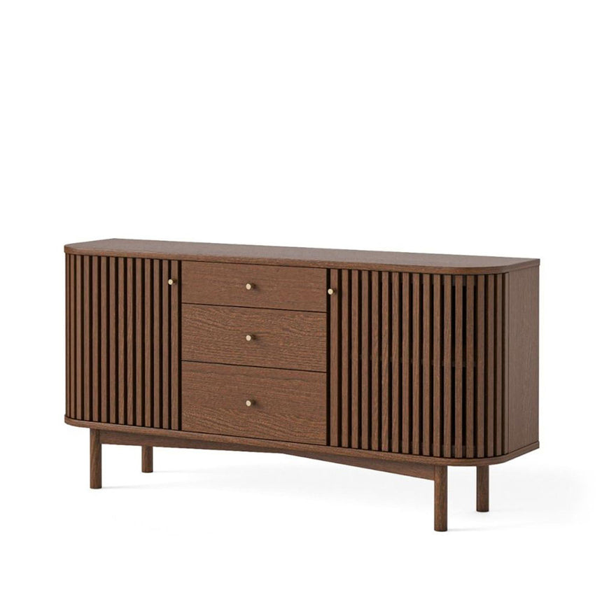 Soho Dark Oak 2 Door Slatted Sideboard - 140cm