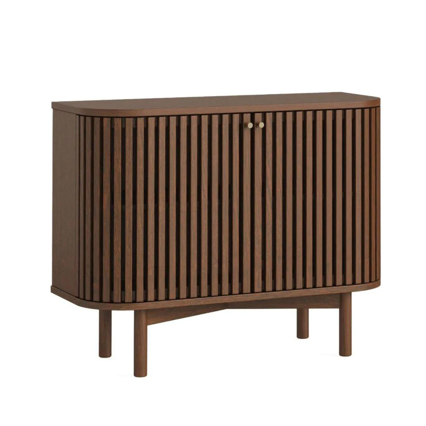 Soho Dark Oak 2 Door Slatted Small Sideboard