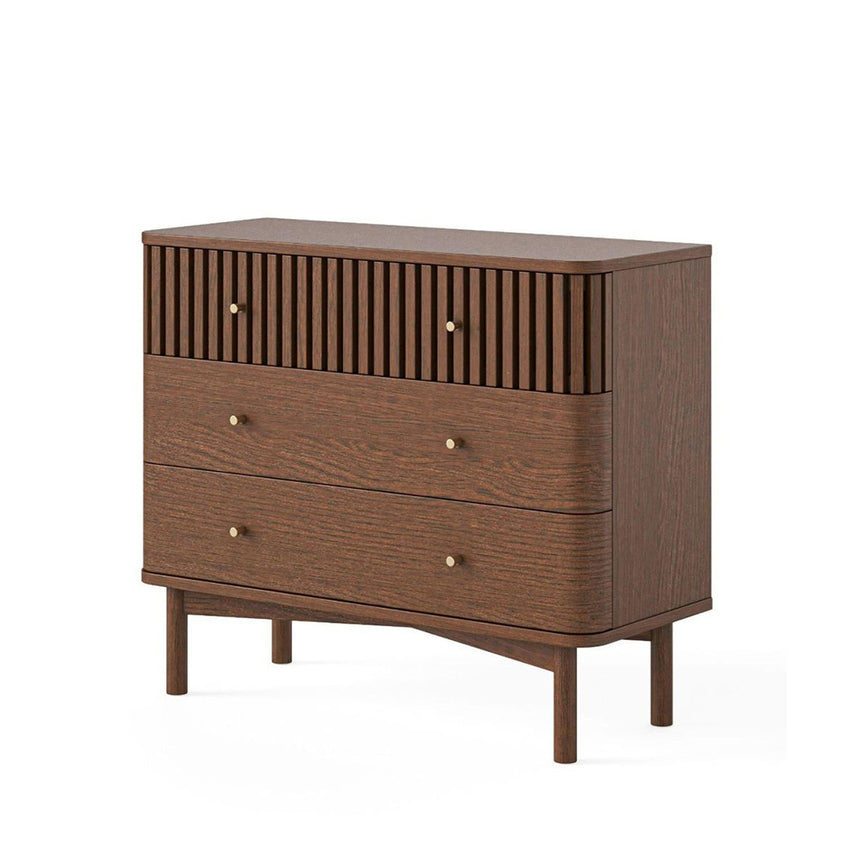 Soho Dark Oak 3 Drawer Slatted Chest