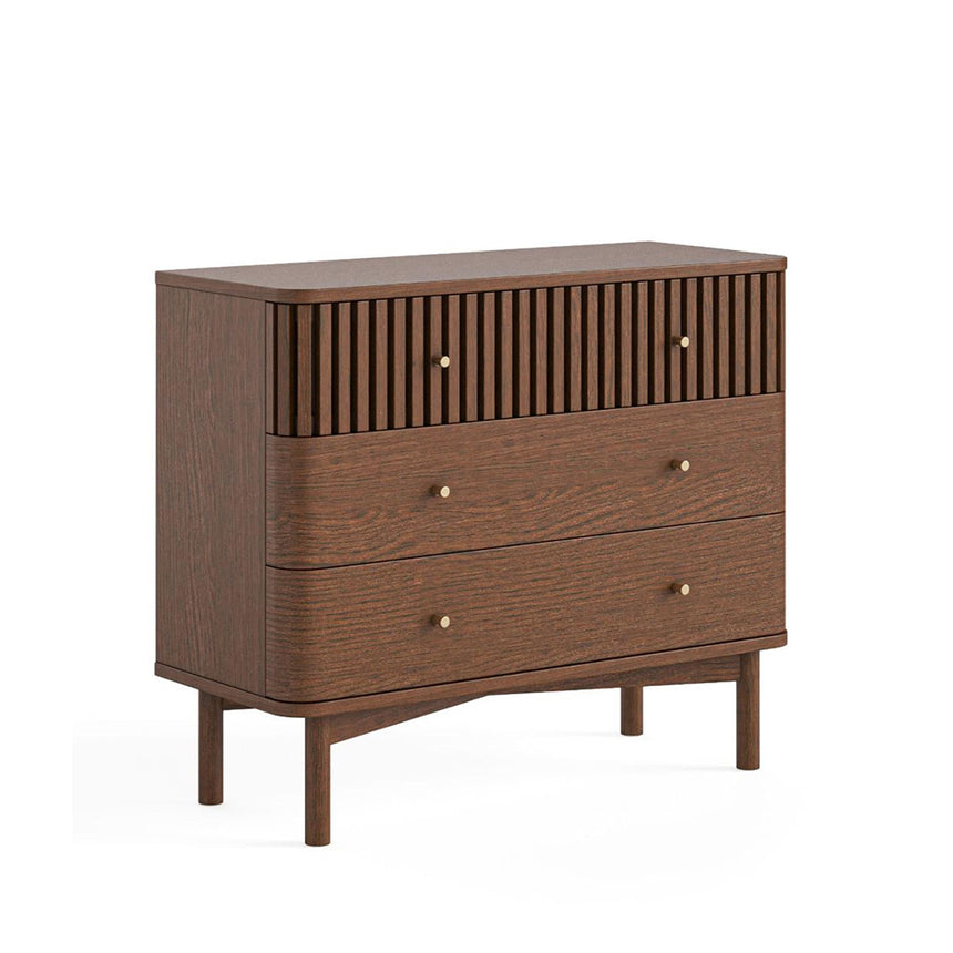 Soho Dark Oak 3 Drawer Slatted Chest