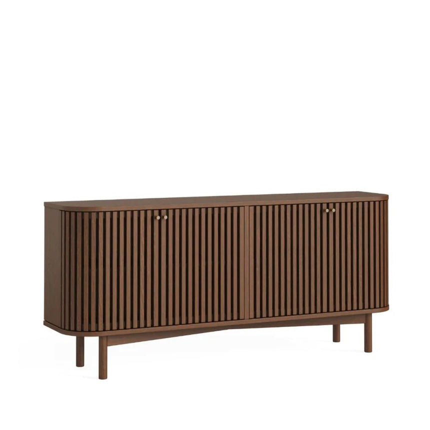 Soho Dark Oak 4 Door Slatted Large Sideboard