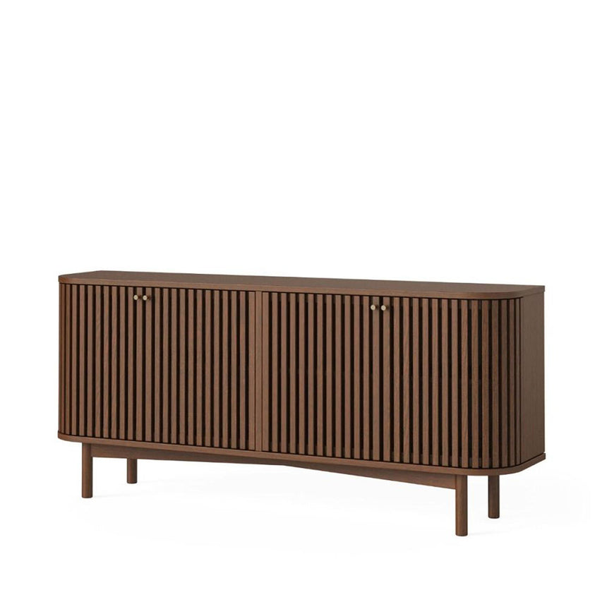 Soho Dark Oak 4 Door Slatted Large Sideboard